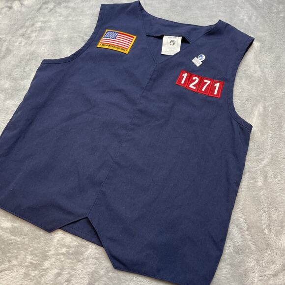 American Heritage Girls AHG Vest Youth L Navy Iron On Patches Pin Scouts Uniform - Picture 1 of 8